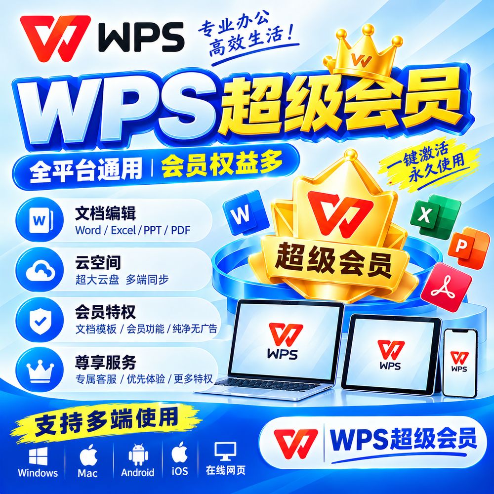 WPS超级会员 24小时